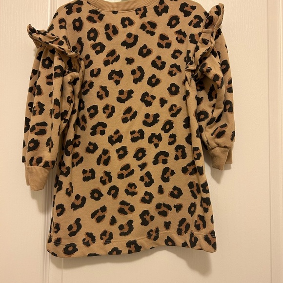 H&M Girls 4T Leopard Print Sweatshirt Dress - Picture 2 of 2